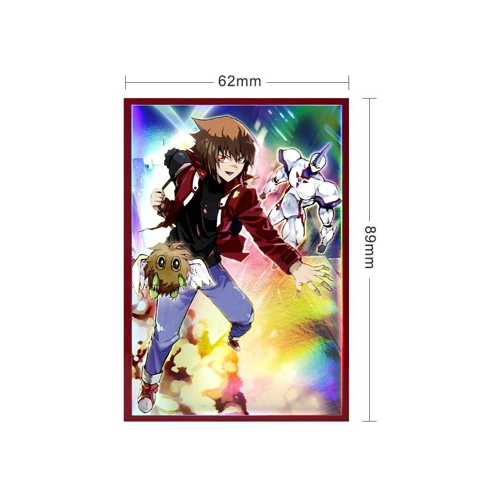 NEW!!! Holographic 62X89 Rainbow Effects Custom Yugioh Sleeves Supported by Heat Seal Made Laminated Bopp Plastic Material