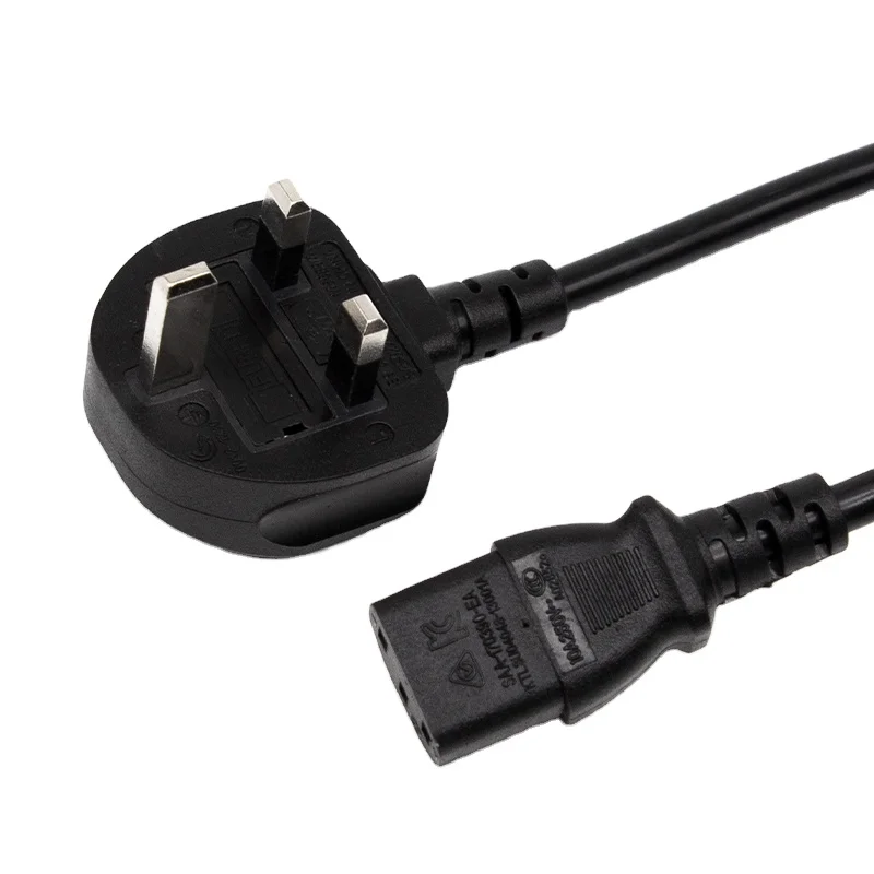 UK BS1363 to C13 Power Cord 1.8m Fused Laptop Cable for Industrial Equipment for Britain England UK Plug