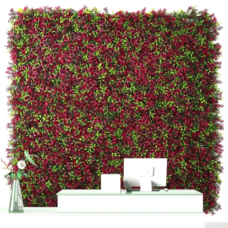 UV Outdoor Fake Grass Hedge Jungle Vertical Plants Wall Artificial Wall Hanging Plant Green Grass Wall for Home Decoration