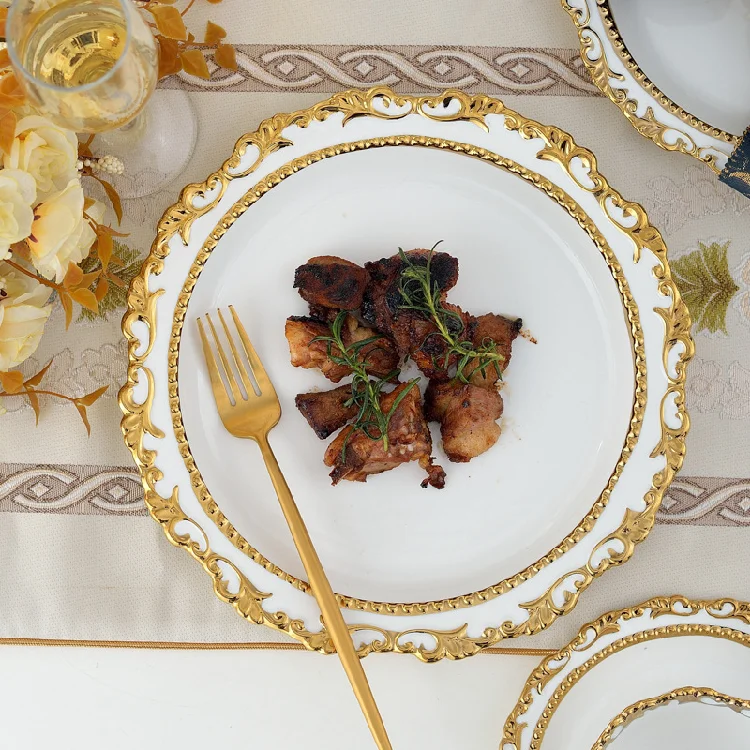 Luxury complete plates Ceramic Dinnerware Incl Bowls Plates for Dessert Steak Pasta restaurant tableware for home