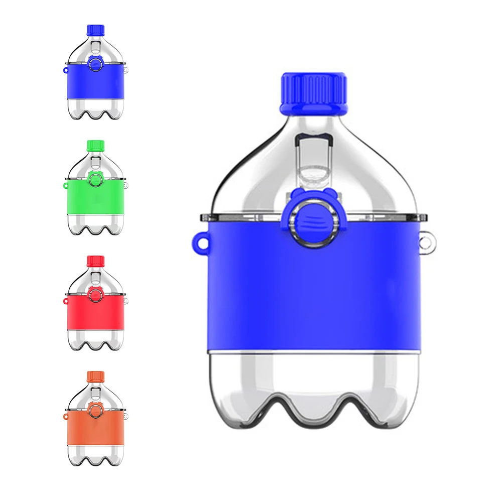 Custom Creative Strap Straw Sprite Drinking Outdoor Cute With Silicone Sleeve Novelty Portable Cartoon Water Cup Bottle