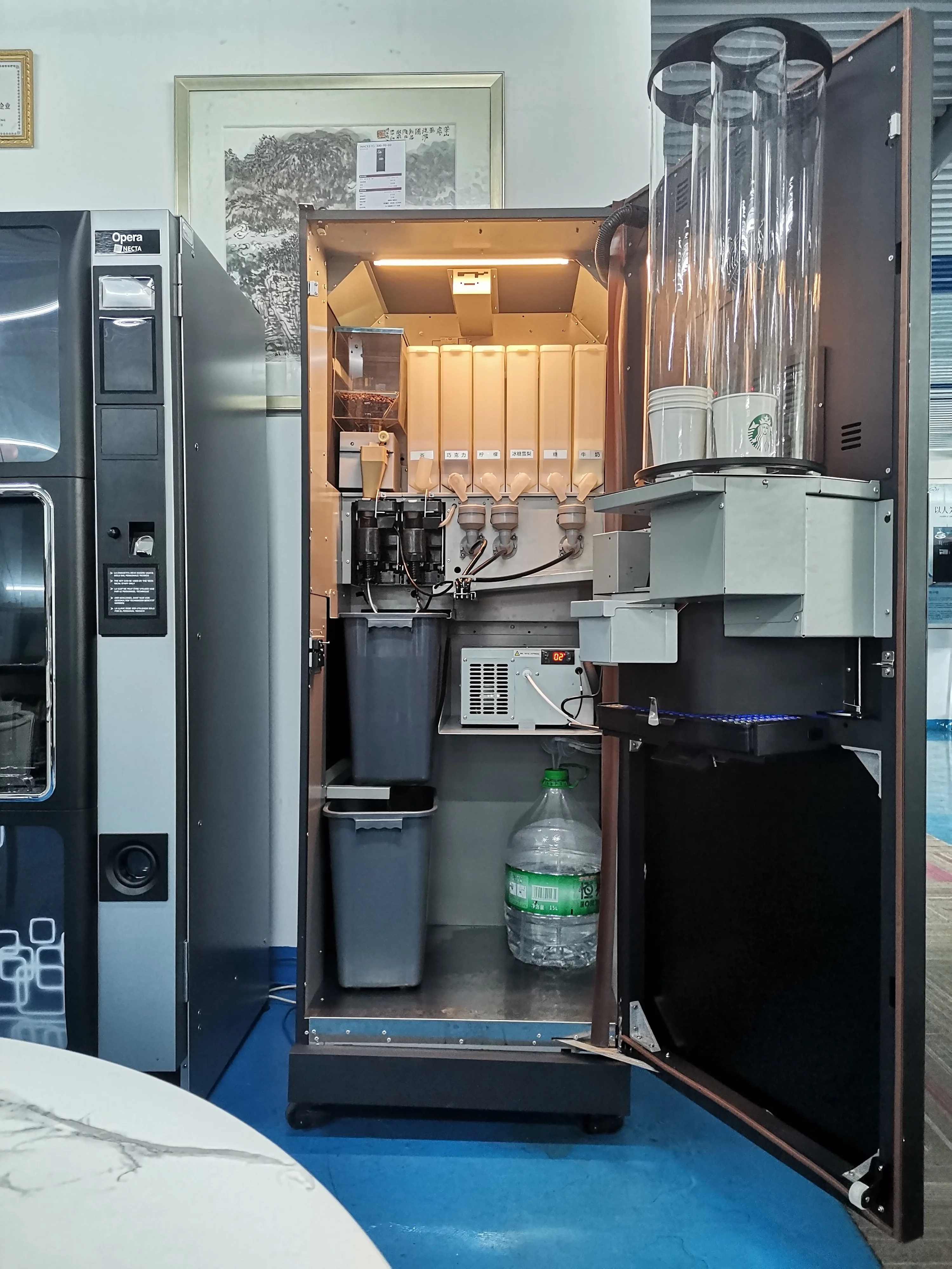 EVOACAS Fully Automatic Coffee Beans Vending Machine 27inch Advertising Screen Self-Serve Coffee Grinder Coffee Making Equipment