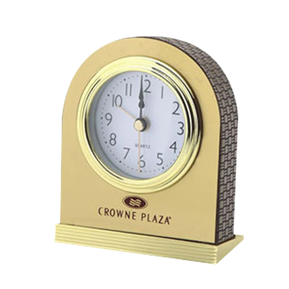 Fancy Design Table Pu Leather Travel Clock Desktop Desk Stand Clock