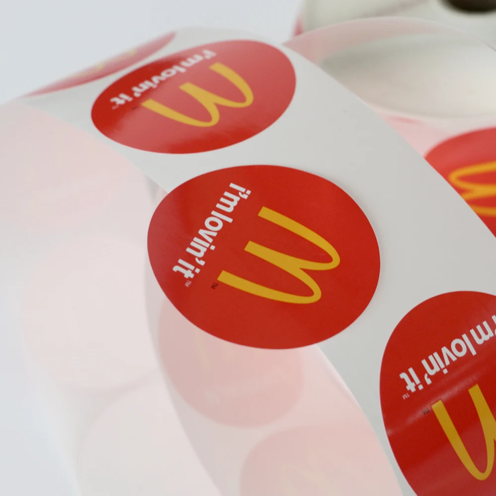 Cheap factory brand name logo sticker with short time delivery