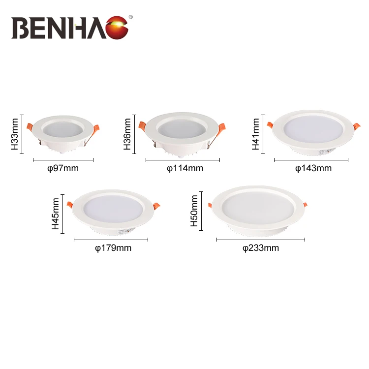 5 years warranty Anti Glare Aluminum LED Down Light 5w 7w 12w 18w 24w Led Spotlights spot lamp Recessed Ceiling Led Downlights