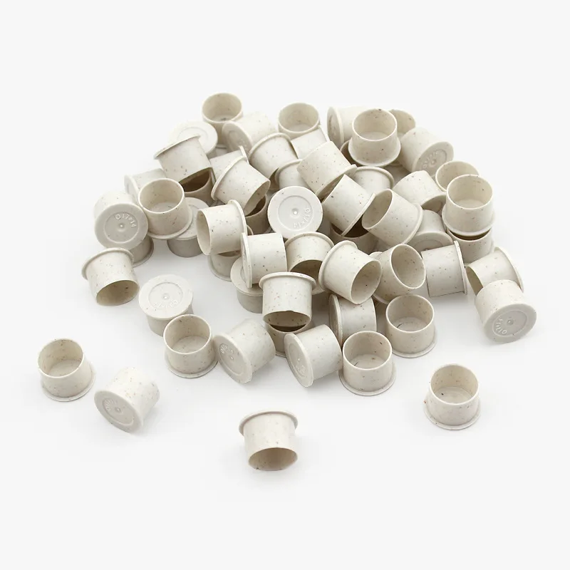 Kissure Tattoo Ink Cups for Big Magnum Tattoo Needles Eco-friendly Disposable cups with Base Biodegradable Wheat Straw