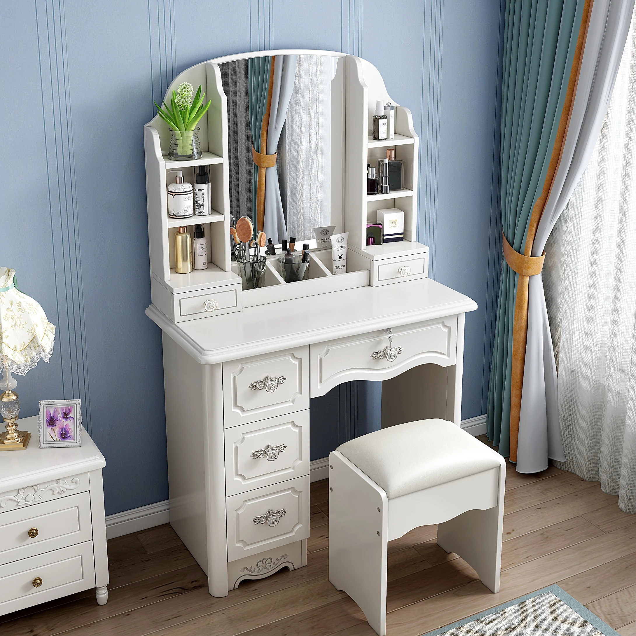 Dressing Table with Mirror and Light