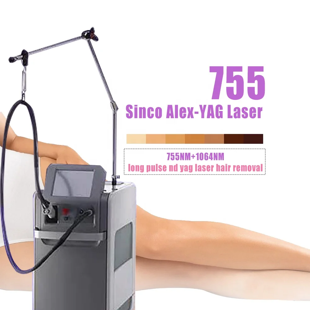 OEM logo Sincoheren Italy Pump Germany Bars 808 Alexandrite Laser 755 nm For Permanent Hair Removal  for Aesthetic Used Laser