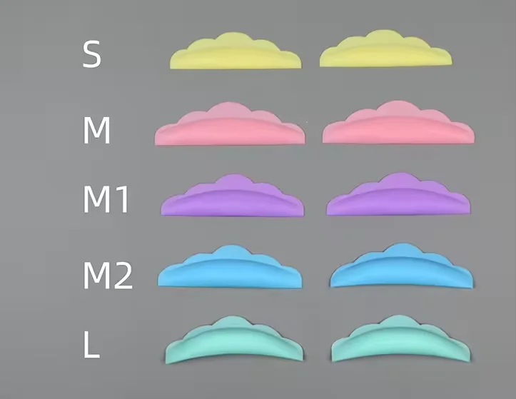 Custom Package Colorful eyelash curler pads silicone lash perm pads 5 pairs/bag S M M1 M2 L eye lash lift rod Lifting Sheilds