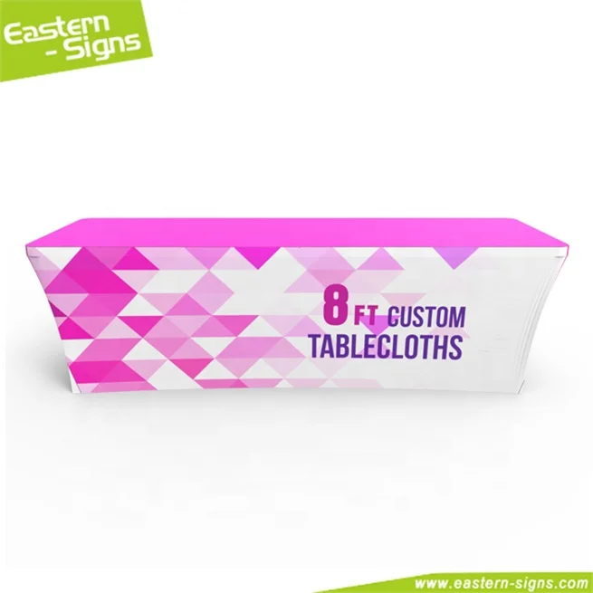 Flame retardant 100% polyester fabric stretch advertising trade show table cover for promotion