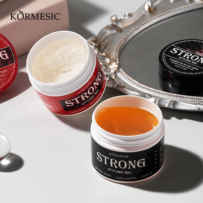 KORMESIC 140g OEM Wholesale Private Label Extra Strong Hold Natural Organic Styling Gel Edge Control for Women Men No Flaking