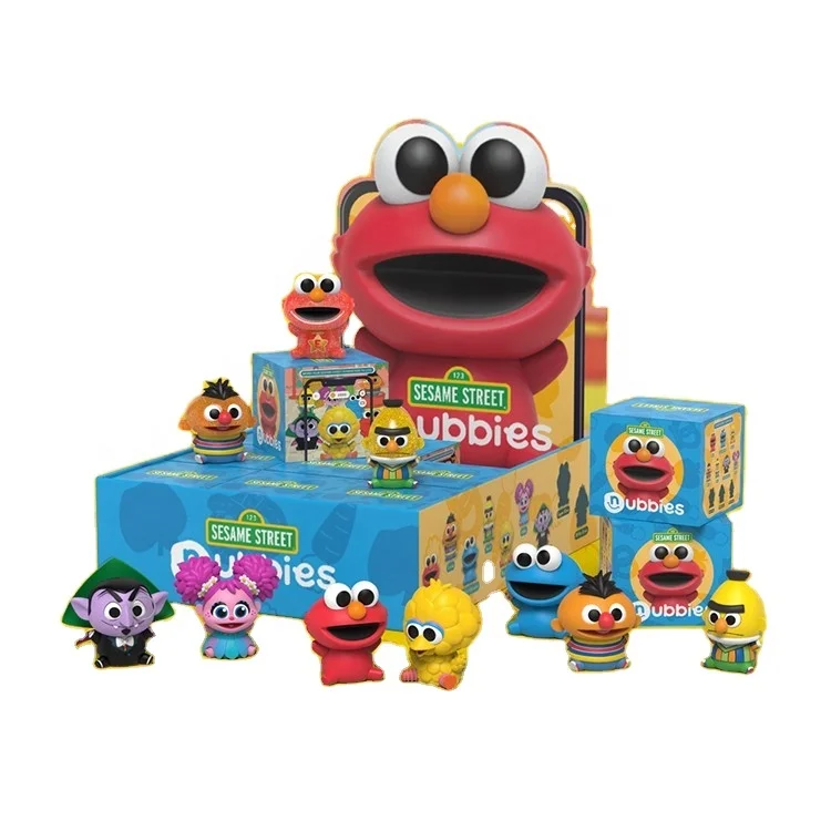 Manufacturer lovely room ornaments Sesame Street mystery box figure sitting series pvc plastic toys lucky blind box