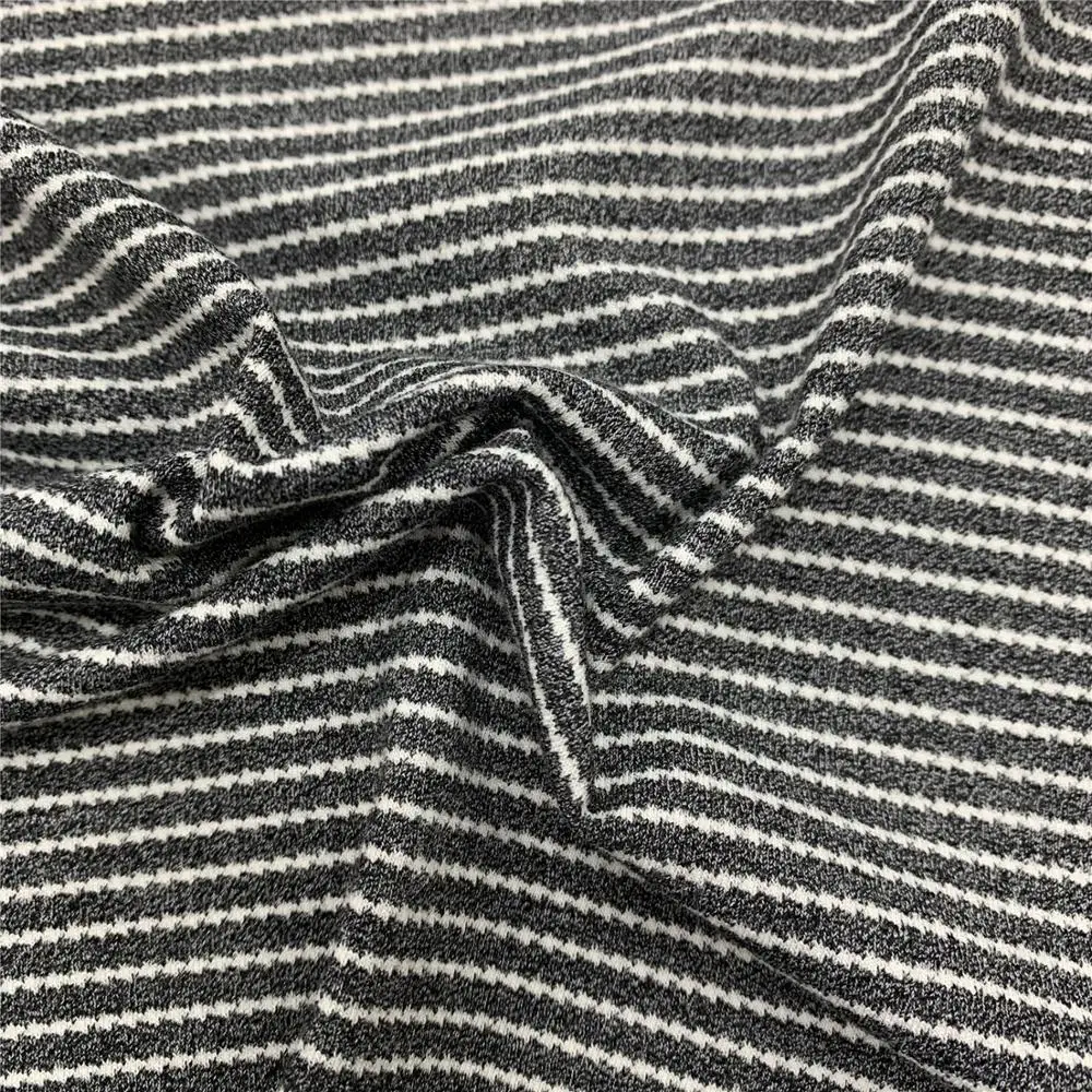 StockLot Factory Direct Selling Yarn Dyed Striped Full Color Selection 1X1 Rib Knit Fabric TR Rib For Woman
