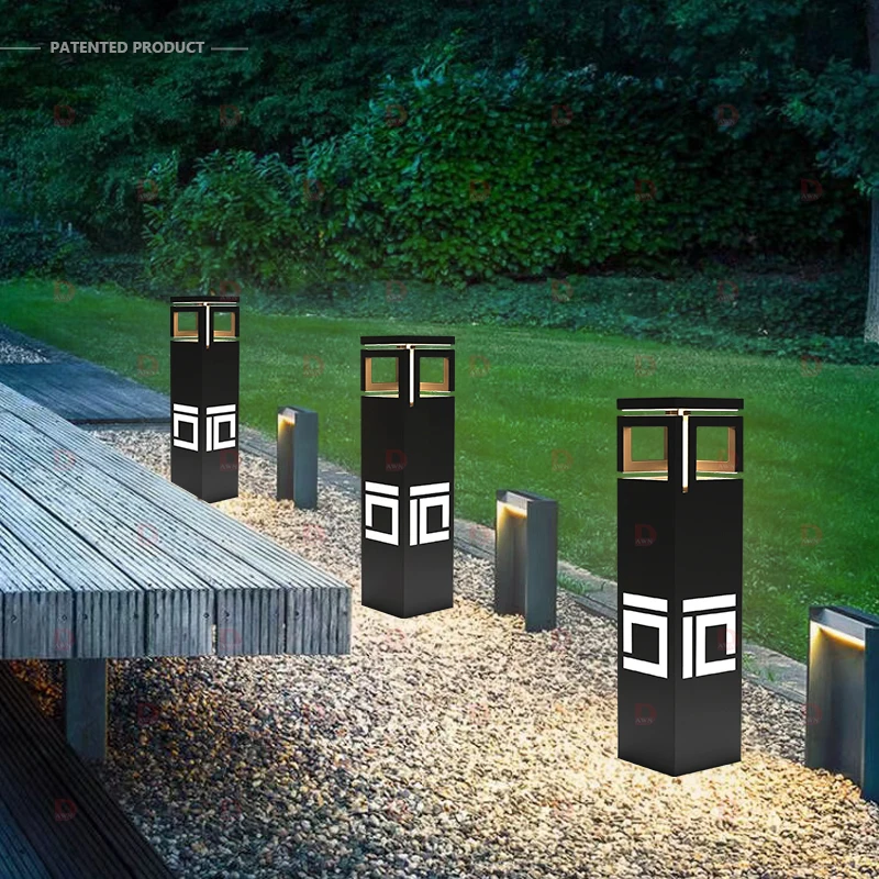 DAWN Garden light  Modern Outdoor Driveway Pathway Lighting Aluminum Alloy Square garden light lawn lamp