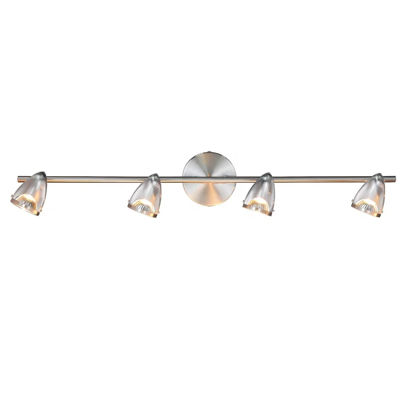 Modern Ceiling Track Light Bar Fixture Brushed Nickel Adjustable Track Lighting for Kitchen Dining Room