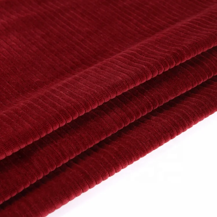 
Cotton Polyester Spandex Cvc Stripe Velvet Upholstery Fabric Online For Coat 