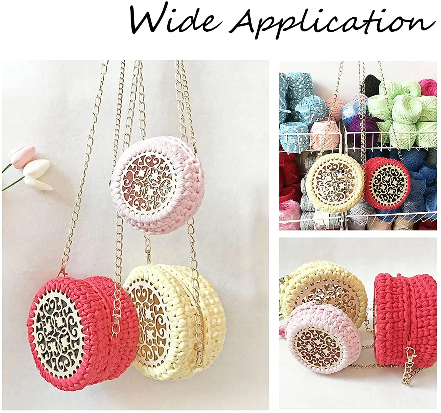 Natural Wood Basket Bottom, Rectangular Blank Crochet Basket Wooden Base