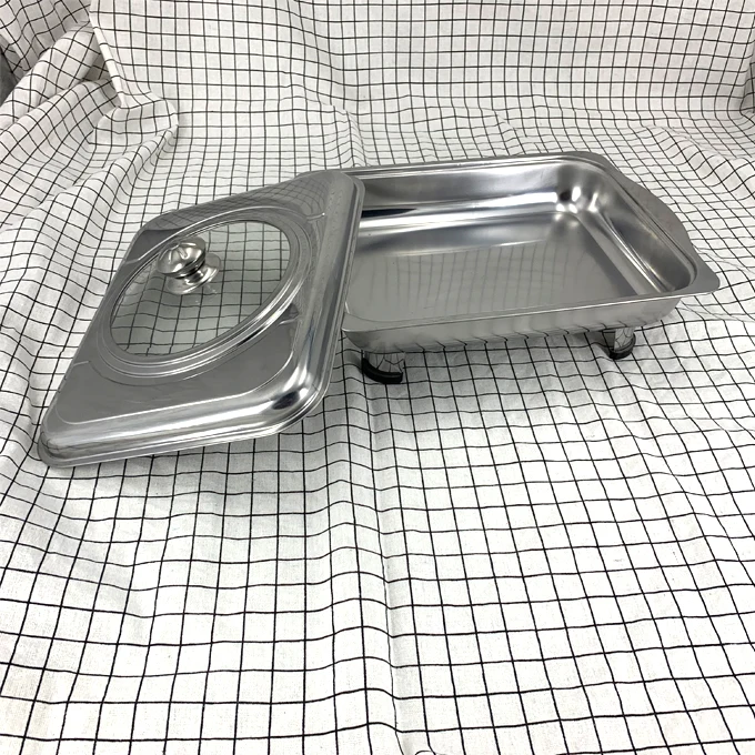 
Size 35*27cm Stainless steel four-legged tray food warmer 
