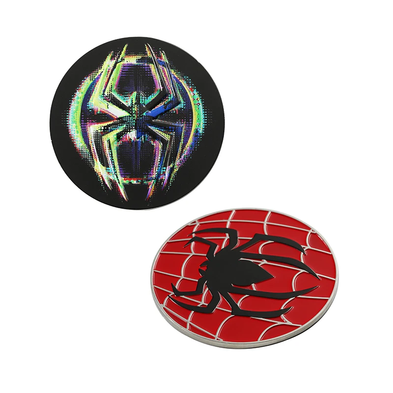 Customized zinc alloy metal commemorative coin with 3D spider pattern for cool youth collection