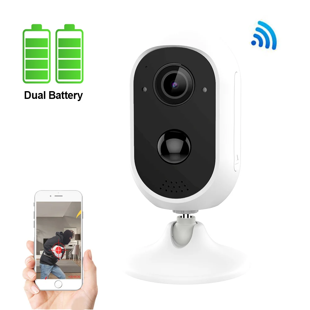 
2MP Battery ip camera wifi mini camera SD Card Slot 1080p HD Wireless Rechargeable Battery Powered Camera Outdoor 