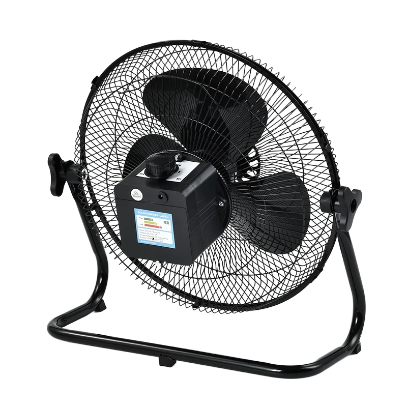 High Quality 15w Portable Electric Fan Energy Solar Power Battery Rechargeable Camping Fan