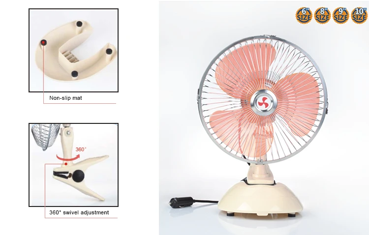 Factory price 12v dc cooling electric fan for car portable mini 24v fan for truck cooling car fan with clip