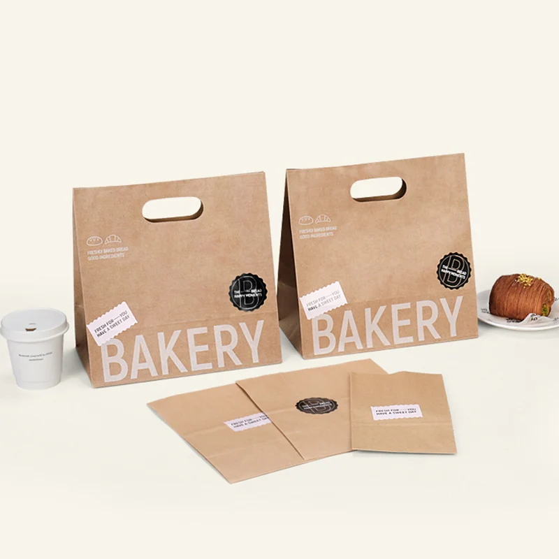 Food Sandwich Takeaway Packaging Bread Bag Design Customized For Fruit And Vegetable Eco-Friendly Shopping Paper Bags