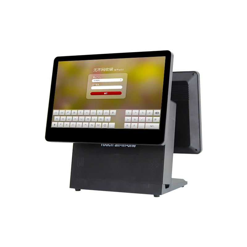 The latest Single Dual Screen All in One Pos Machine 15.6 inch Epos/Touch Screen Pos Terminal/All In One Pos System