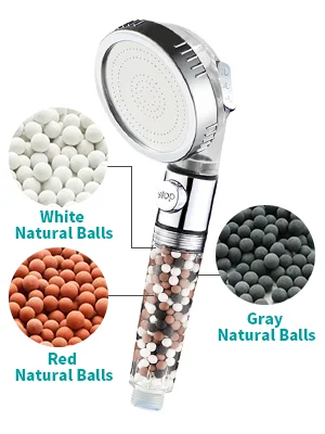 Shower Head with Filter Beads, 3 Modes Shower Envy Showerhead with On Off Switch, Handheld Eco Water Spa Shower Head