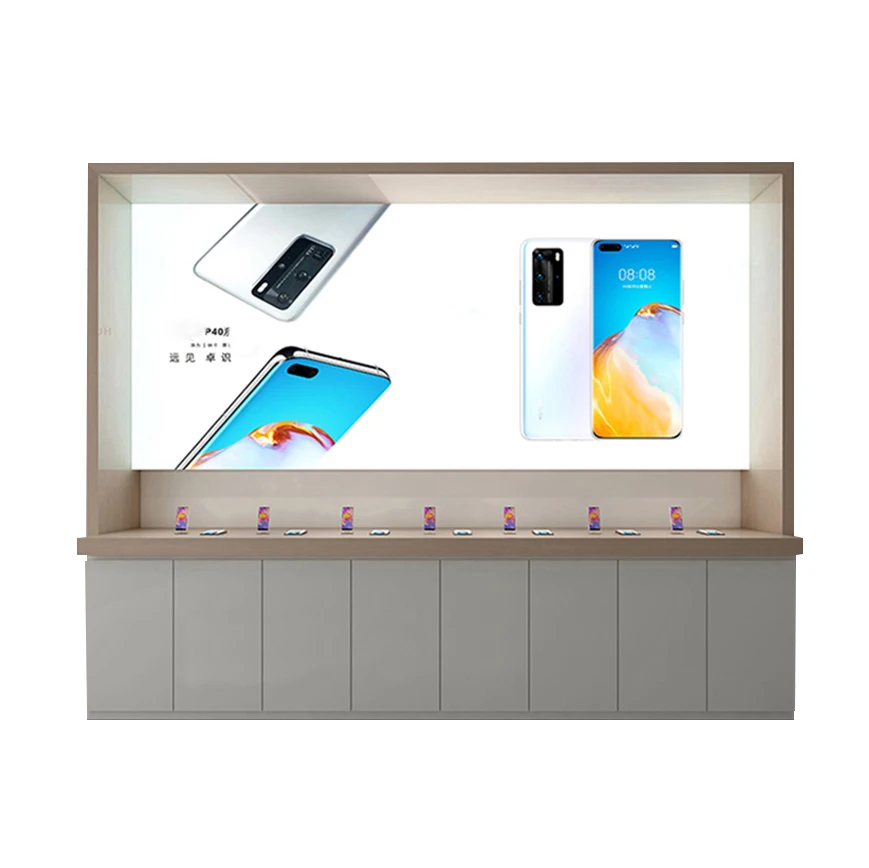 Artworld 3C Digital Mobile Phone Accessories Store Display Stand Electronics Shop Display Table Wall Wood Showcase Designs