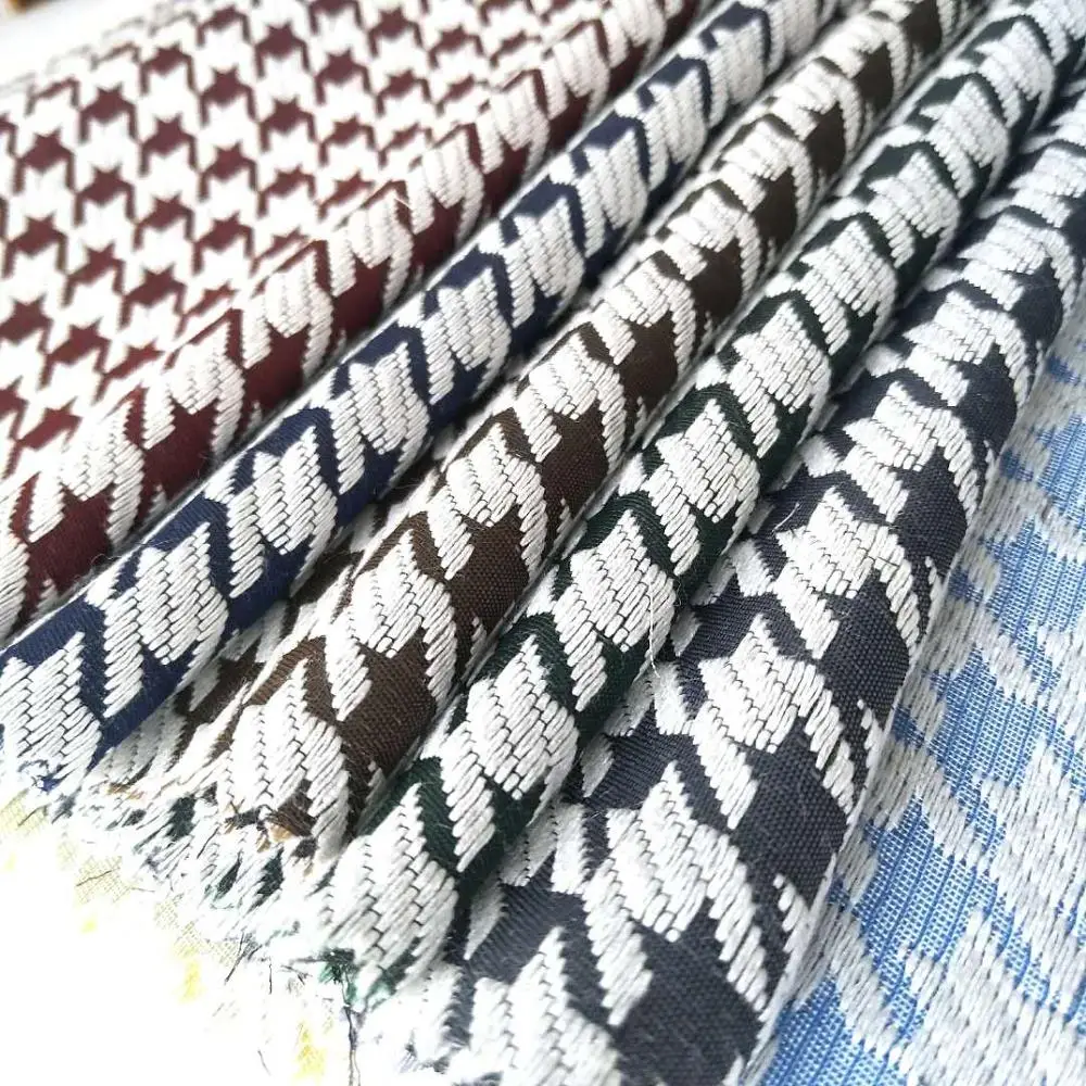 59%RAYON 41%POLYSTER BROCADE JACQUARD 2020 FASHION NEW HOUNDSTOOTH  DESIGN DRESS FABRIC