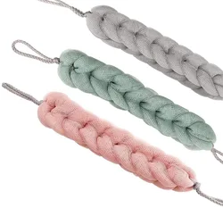 Long Stretch Back Sponge With String Handle Back Scrubber Bath Sponge Loofah Exfoliating Stretch Woven Loofah