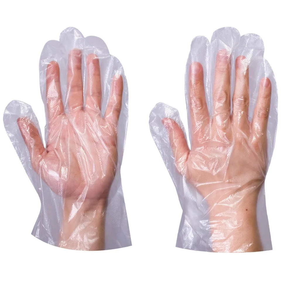 
HDPE LDPE CPE TPE clear polyethylene disposable plastic gloves 
