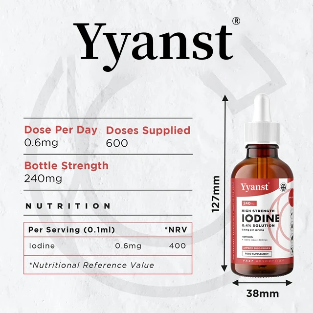 OEM/ODM Organic Thyroid Health Metabolic Support IODINE Drops Healthy Hair Nails Soothe Dry Skin IODINE Supplement