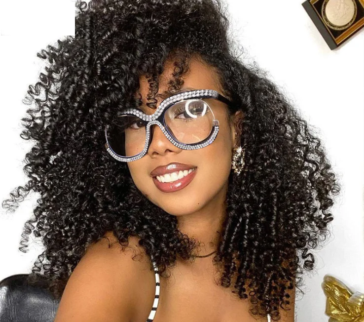 2022 New trendy diamond glasses anti blue light optical frames eyeglasses women  latest spectacle frames in stock