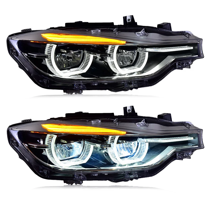 LED headlight for 2013 2014 2015 BMW 3 Series F30 headlight assembly to the new spoon angel eye daytime running light f35