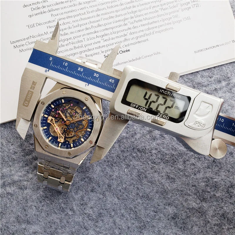 Luxury automatic mechanical watch skeleton mechanisms movements watches men wrist