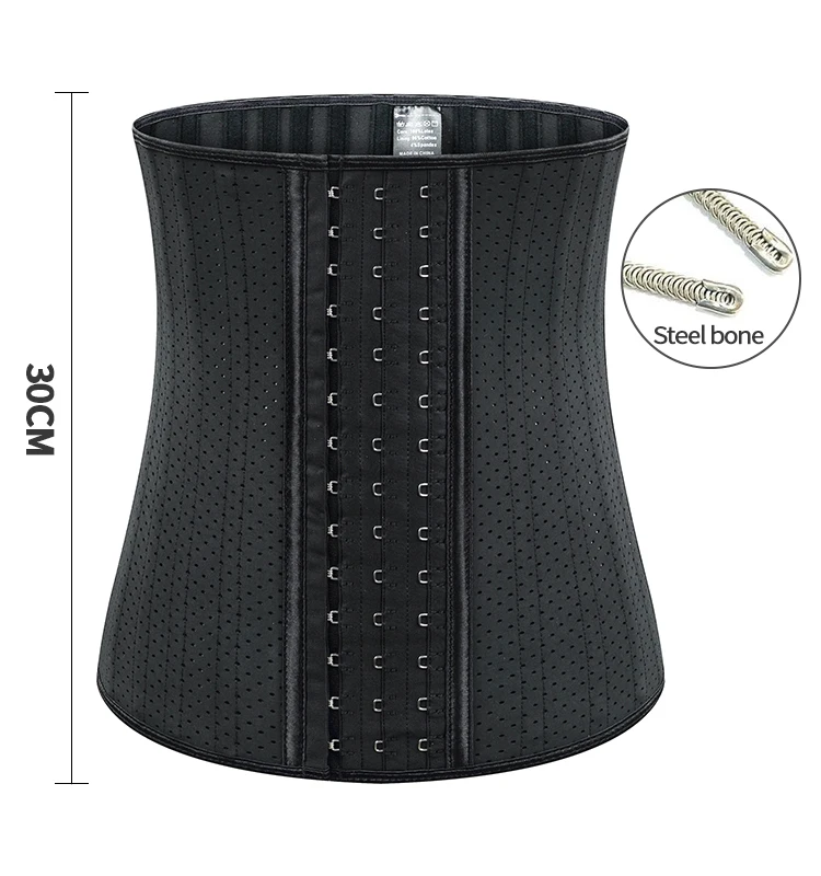 Hot Sale Women Compression Slimming Bodyshaper With Breathable Air Hole Corset Latex Waist Trimmer Belt For Gym