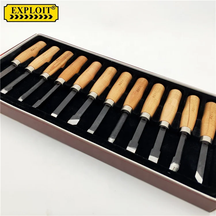 
 Набор профессиональных ручных гравировальных инструментов, набор из 12 резцов для резьбы по дереву  