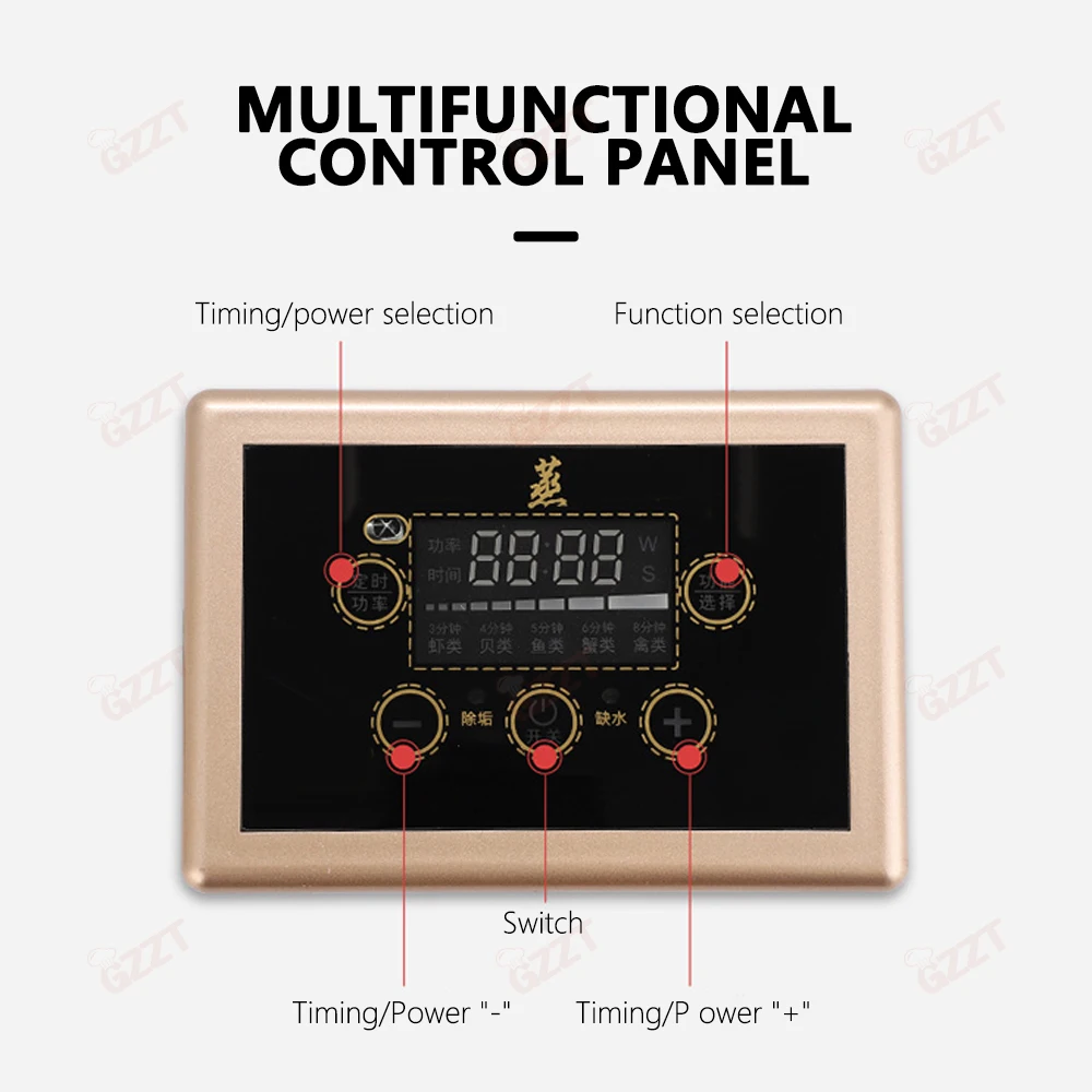 Oem Commercial Kitchen Electric Hot Pot Steamer With Timer Fire adjusting knob Intelligent Stainless Steel Electric Food Steamer