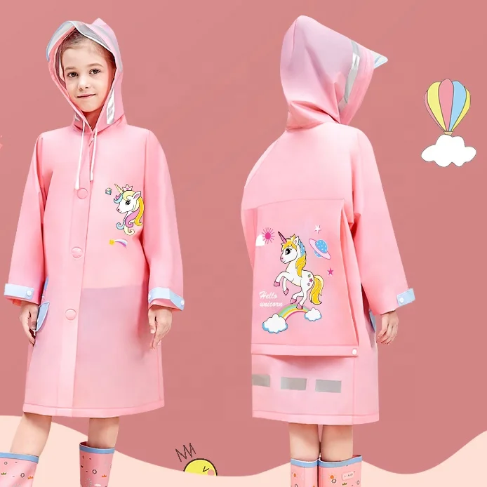 Толстый дождевик из ЭВА, экологически чистый, прочный и грязеотталкивающий детский плащ