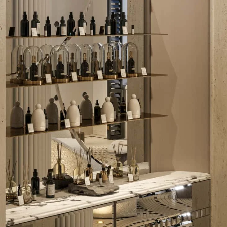 Красивые парикмахерские витринные шкафы роскошный салон красоты витрина дизайн интерьера для салона