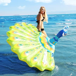 PVC inflatable Peacock Ride-On-Float Beach Swim Pool Float Relax In Pool And Sea
