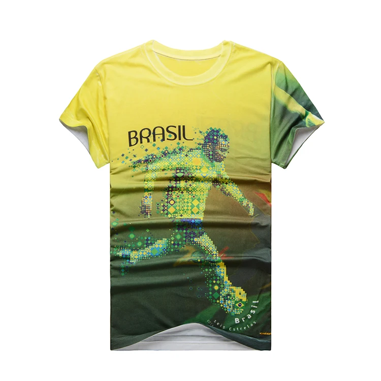 
custom logo eco-friendly polyester and spandex blend t shirt for football sports 