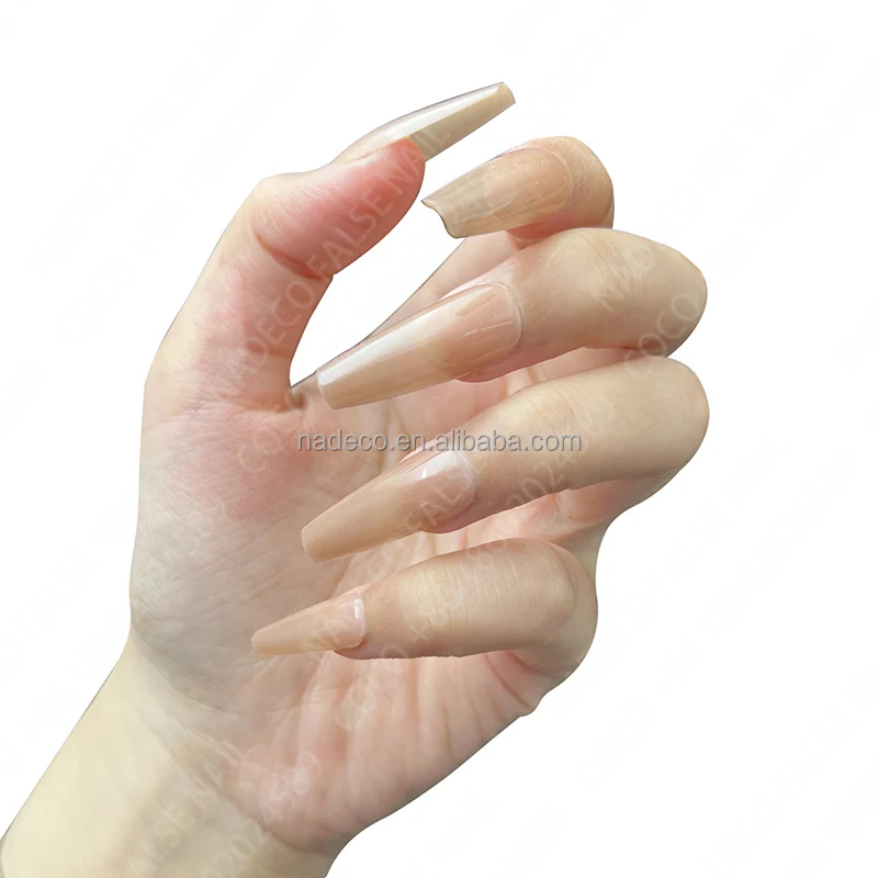 NADECO False nail system Full coverage capsule gel x colored Fake nail tips suppliers gel x beach nails