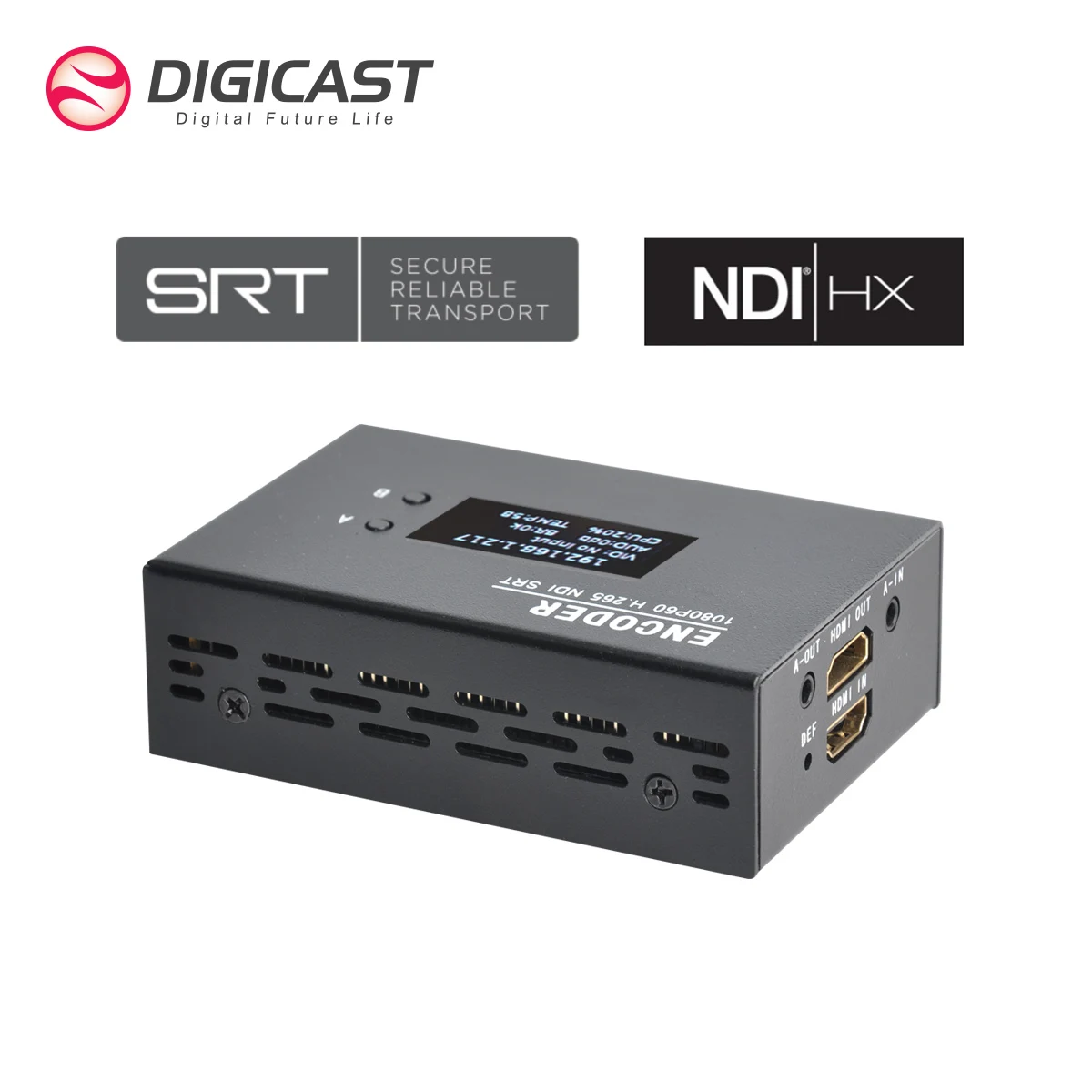  Протокол открытого исходного кода SRT H.265 Мини Портативный Аудио IPTV потоковый NDI кодировщик Facebook Live
