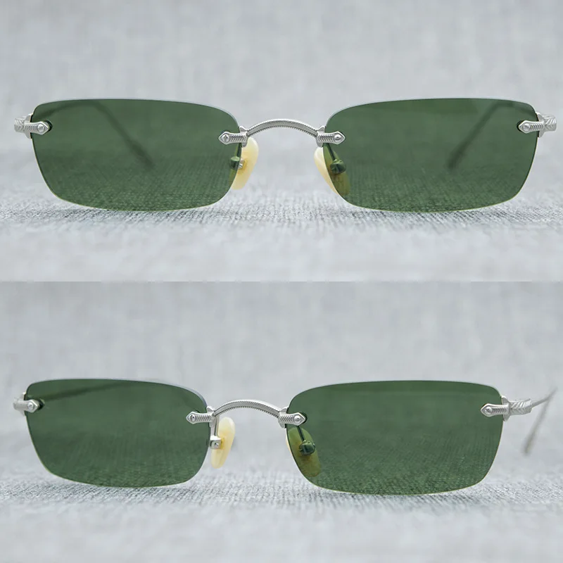 2023 Frameless Fashion Nylon Lenses Sunglasses Rectangular Frameless Sunglasses for Men and Women