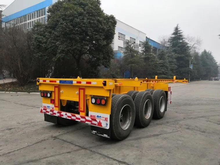 Hot Sale 20ft Cargo Platform Container Flat Bed Semi Trailer For Long Transport