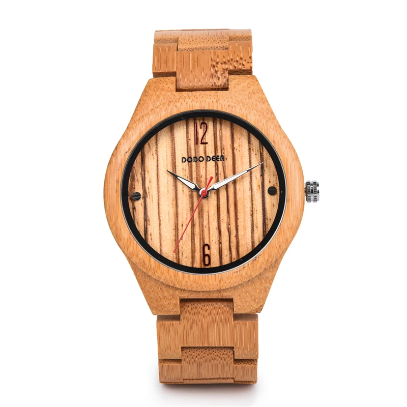 Wholesale 2023 Men Fashion Analog Watches Personalized Bamboo Quartz Movement MIYOTA Watch