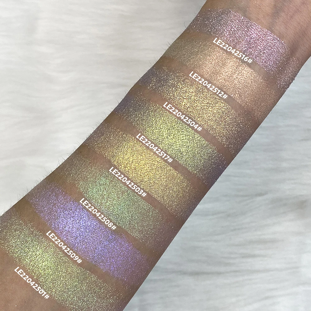 Одноцветная Палетка влажных теней для век duochrome водостойкая макияжа с блестками частная торговая марка многохромовых